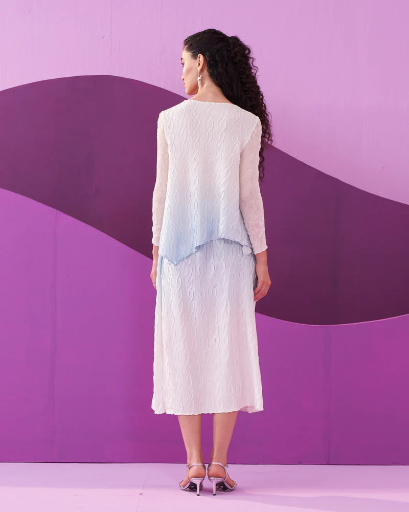 BLUE CLAREY SKIRT SET