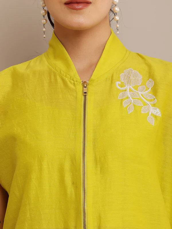 WHITE FLORAL LIME TOP & PANT