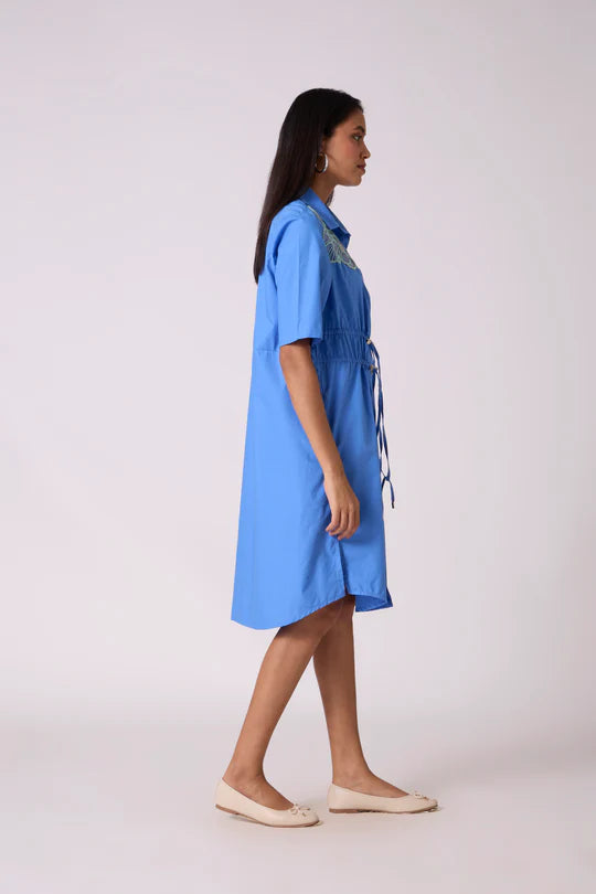 Oliver Applique Dress-French Blue