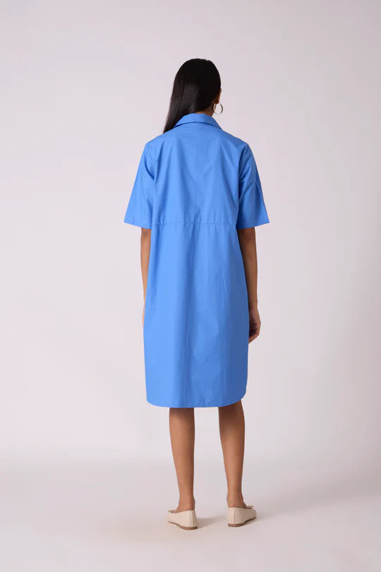 Oliver Applique Dress-French Blue