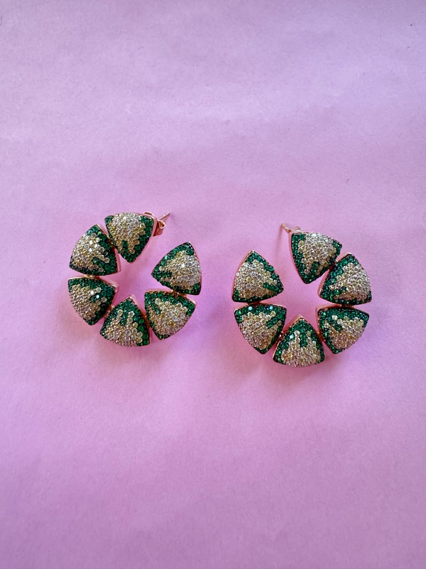 Shades of Forest - C Triangle Earrings