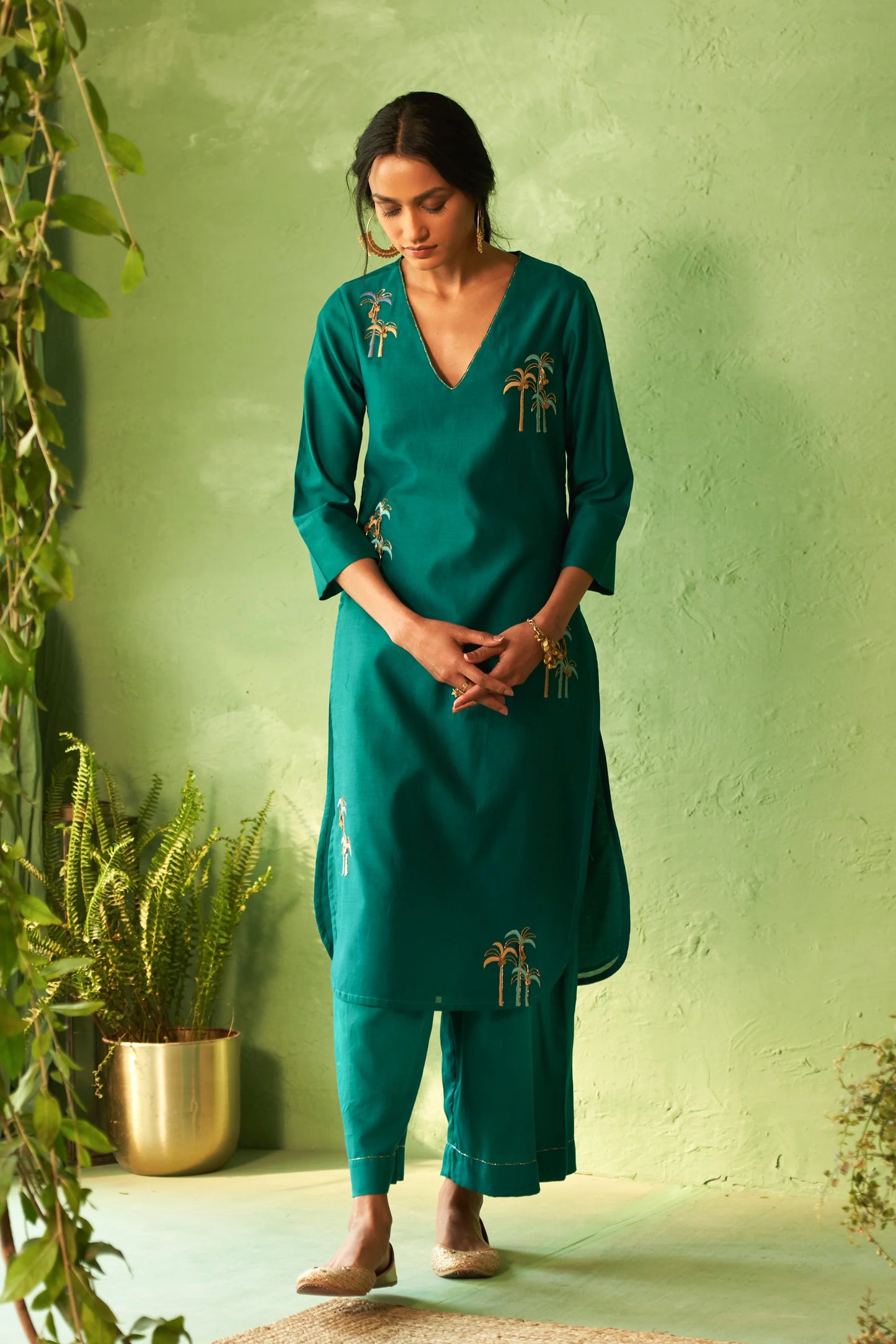 Peacock Green Tunic Set