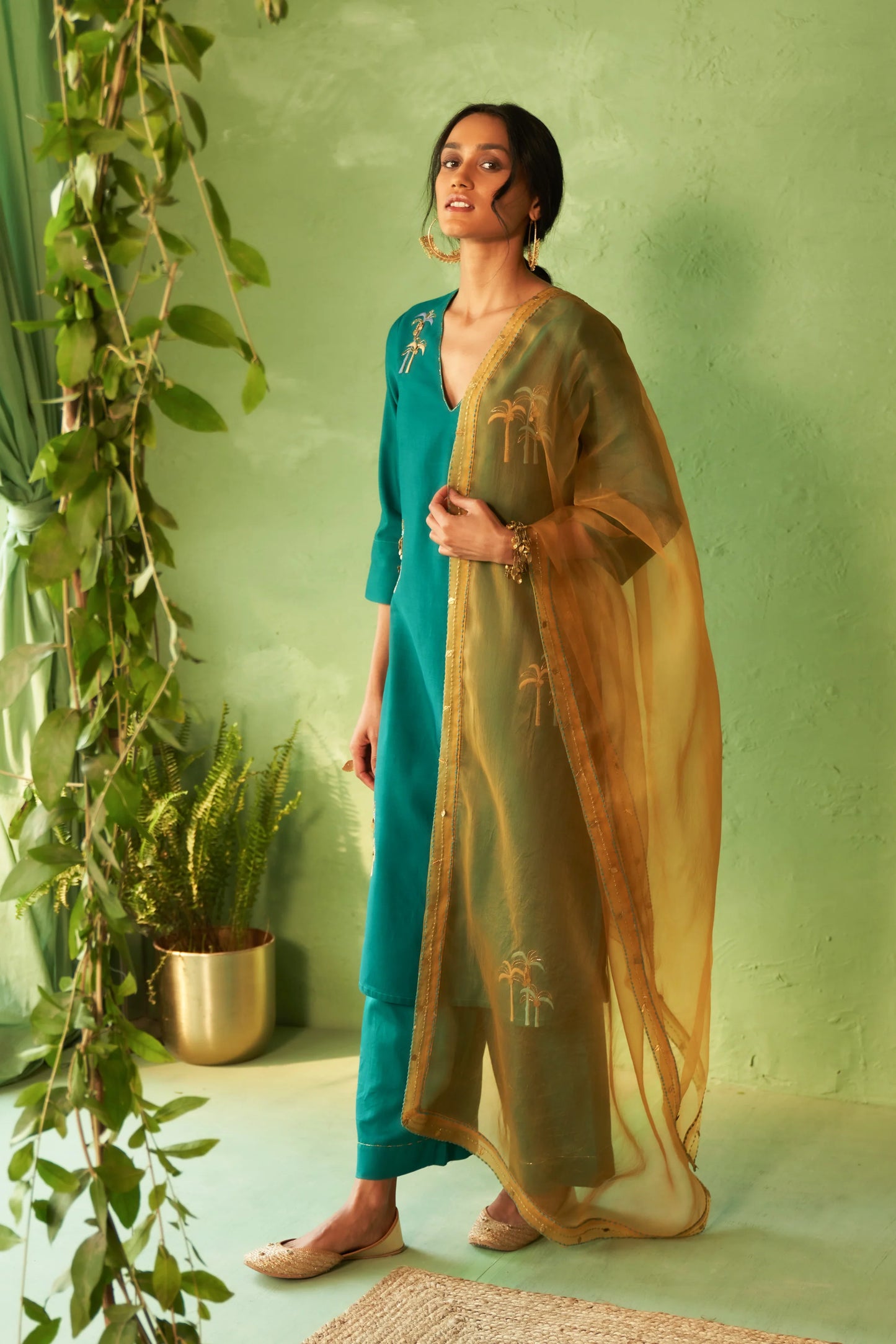 Peacock Green Tunic Set