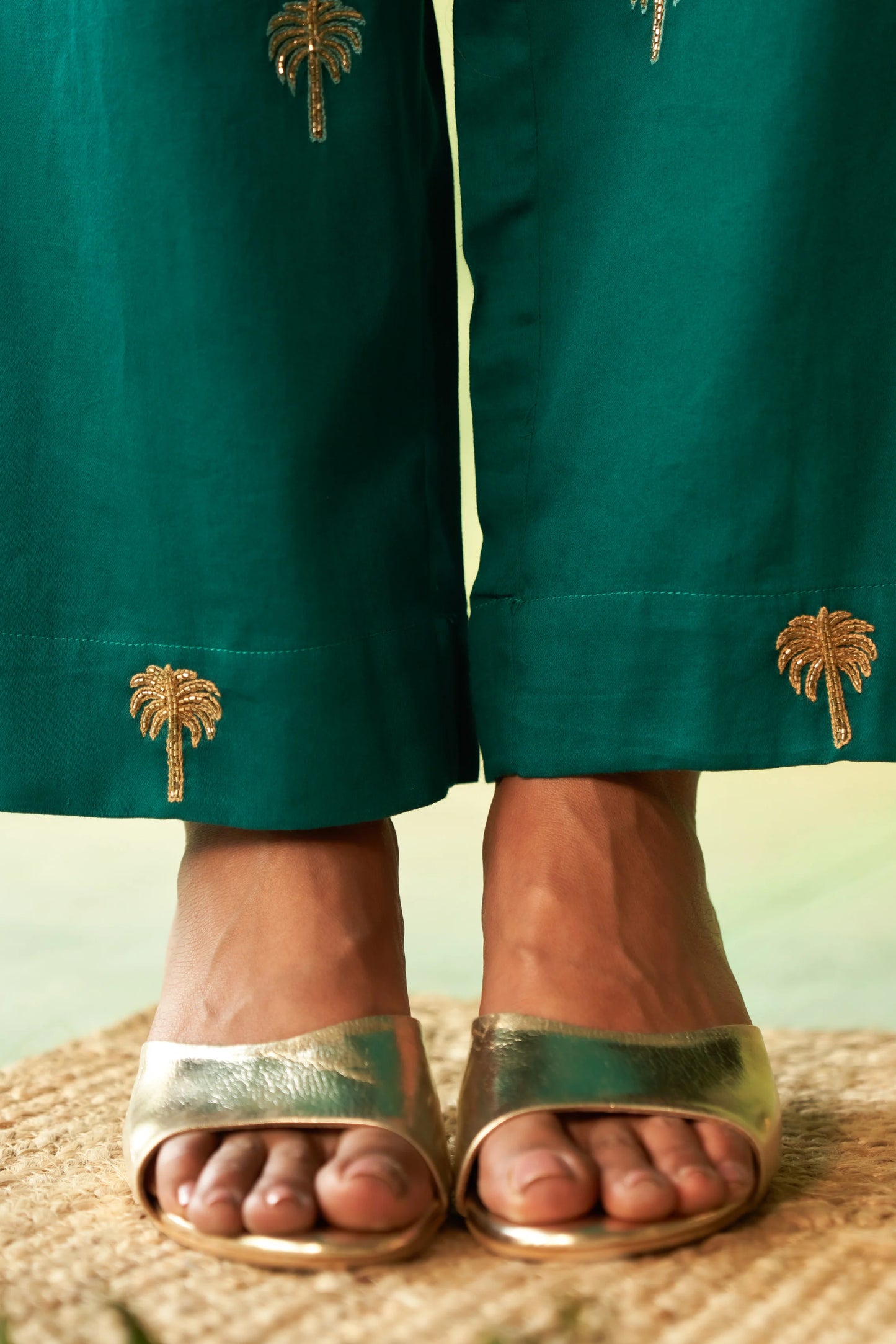 Peacock Green Collared Coord Set Rs. 15,000.00