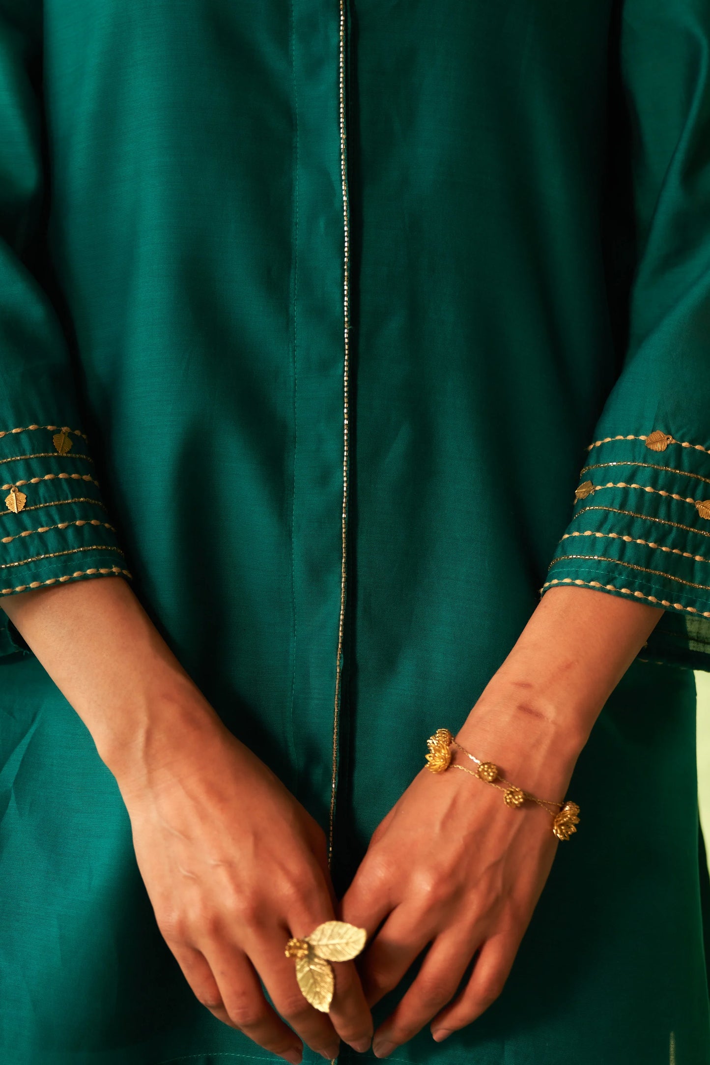 Peacock Green Collared Coord Set Rs. 15,000.00