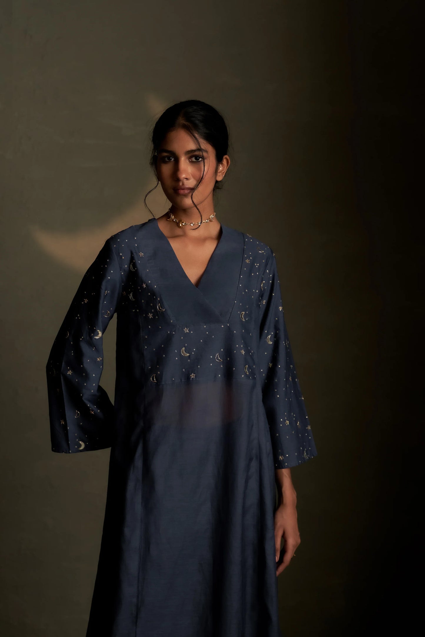 Blue Dusk Double Yoke kurta set