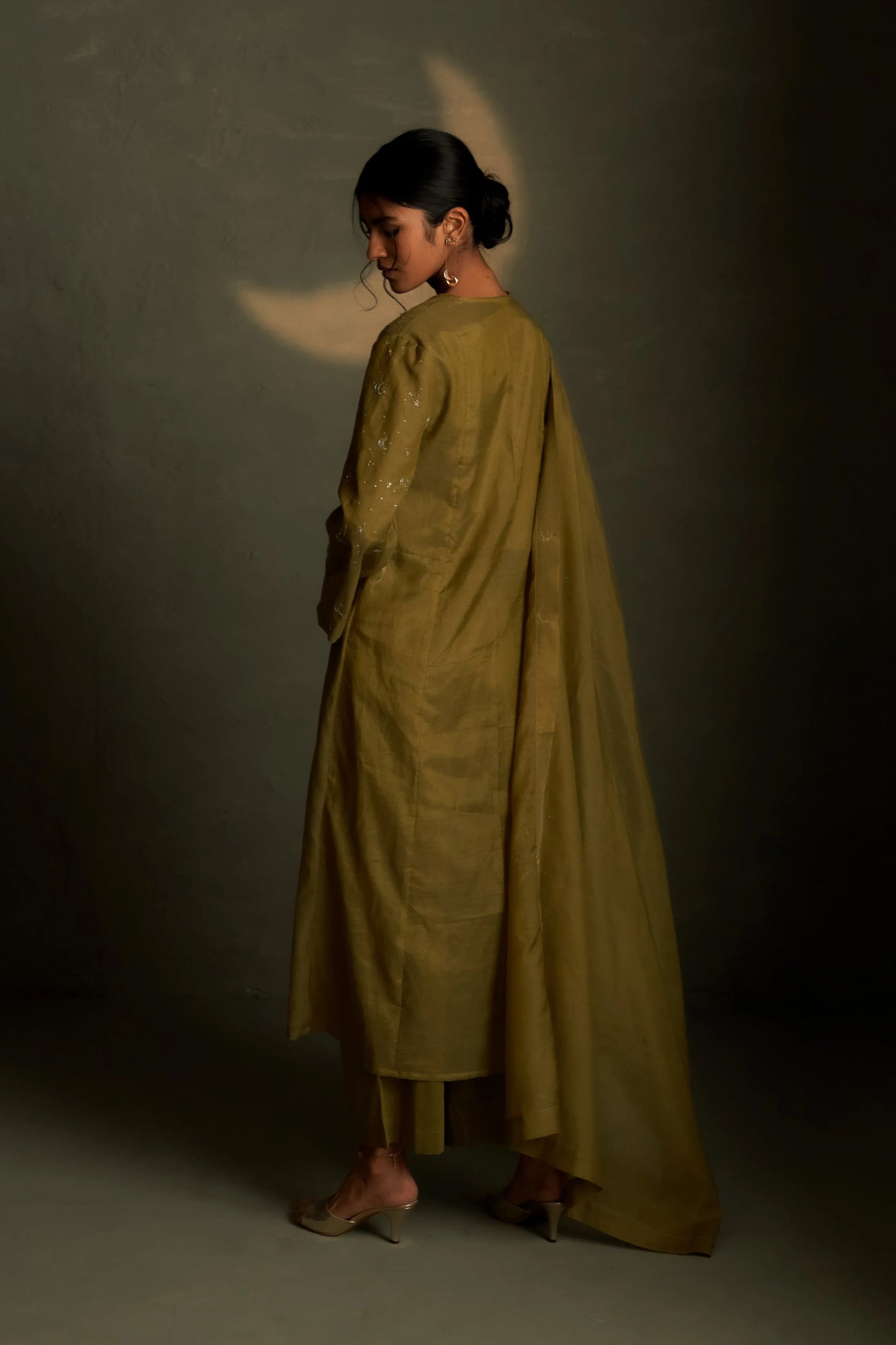 Olive Dusk Double yoke kurta set