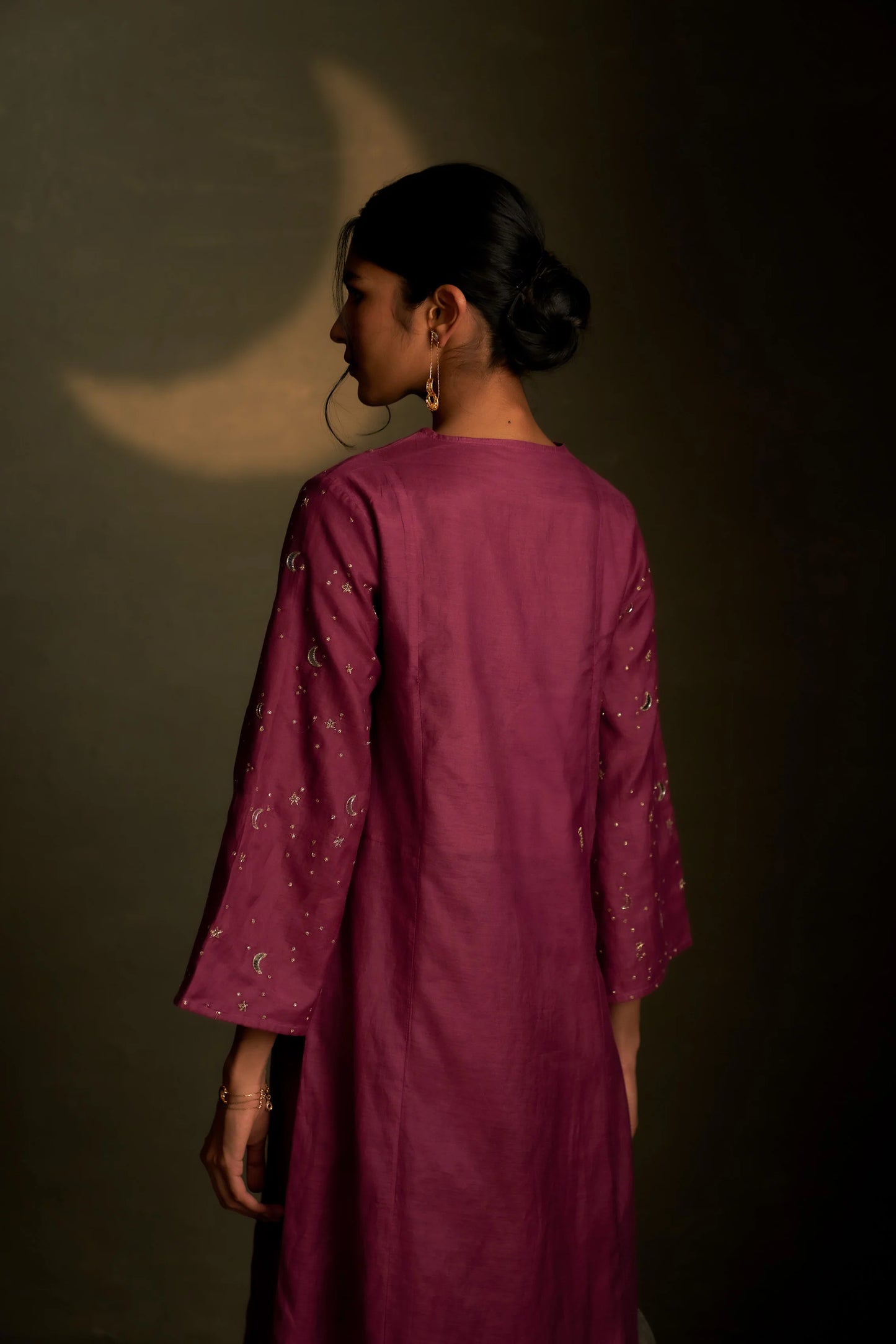Twilight Magenta double yoke kurta set