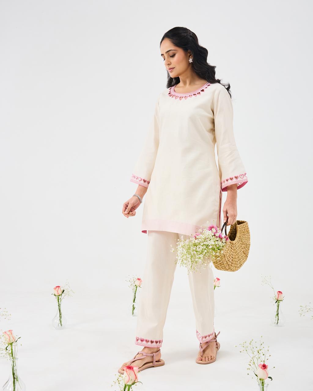 Dil Cut (SS) Straight Suit Set – Pink