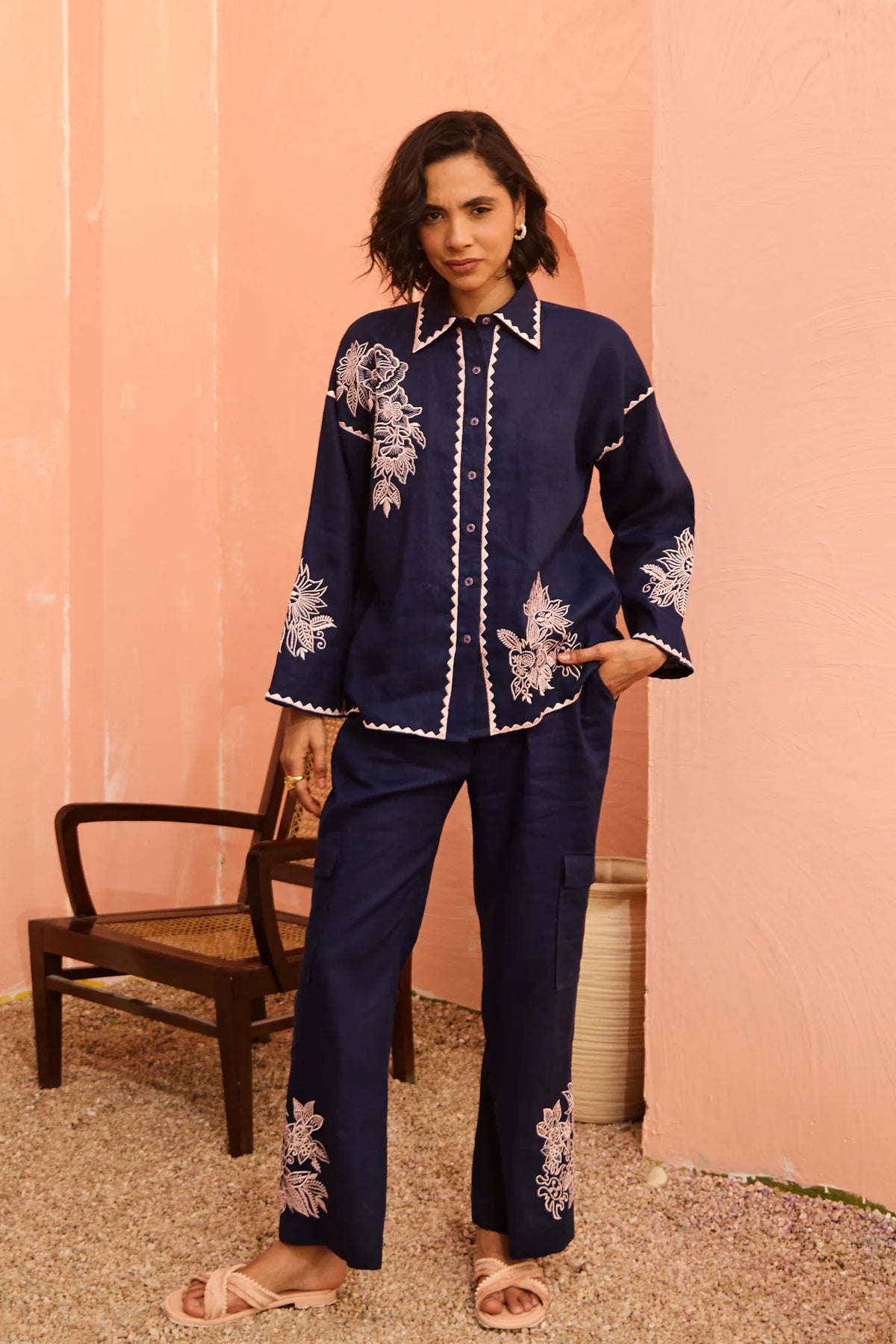 Janice Coord Set (Navy Blue)