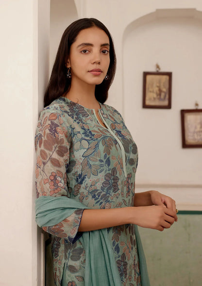 Sage Printed Kurta Set