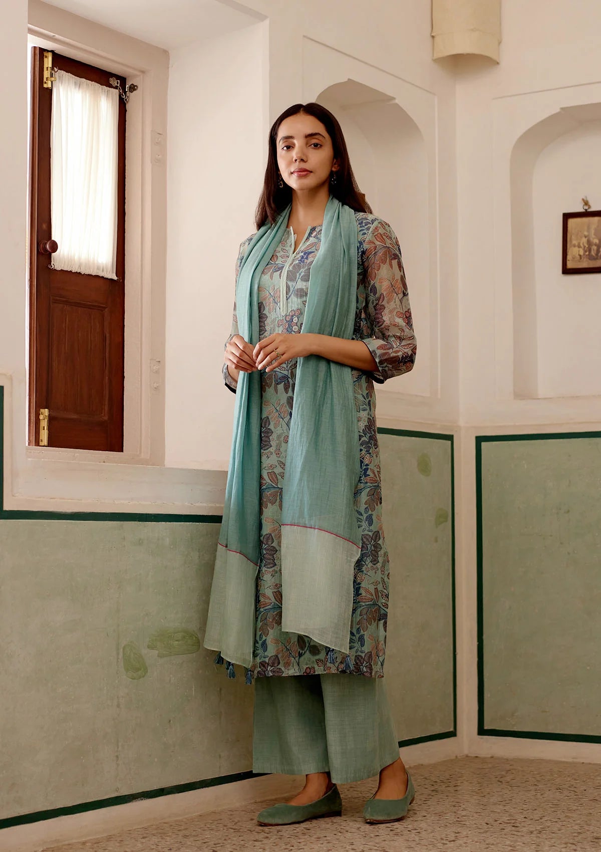 Sage Printed Kurta Set