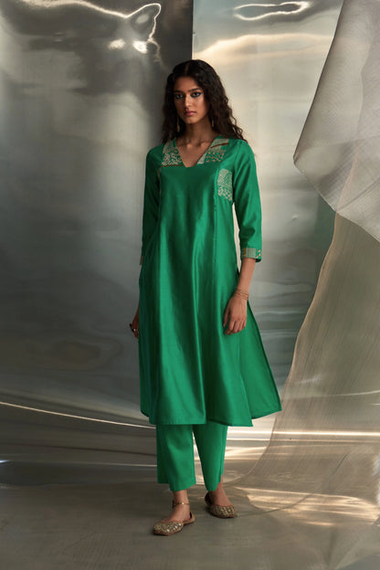 Lush Green Straight Kurta Set