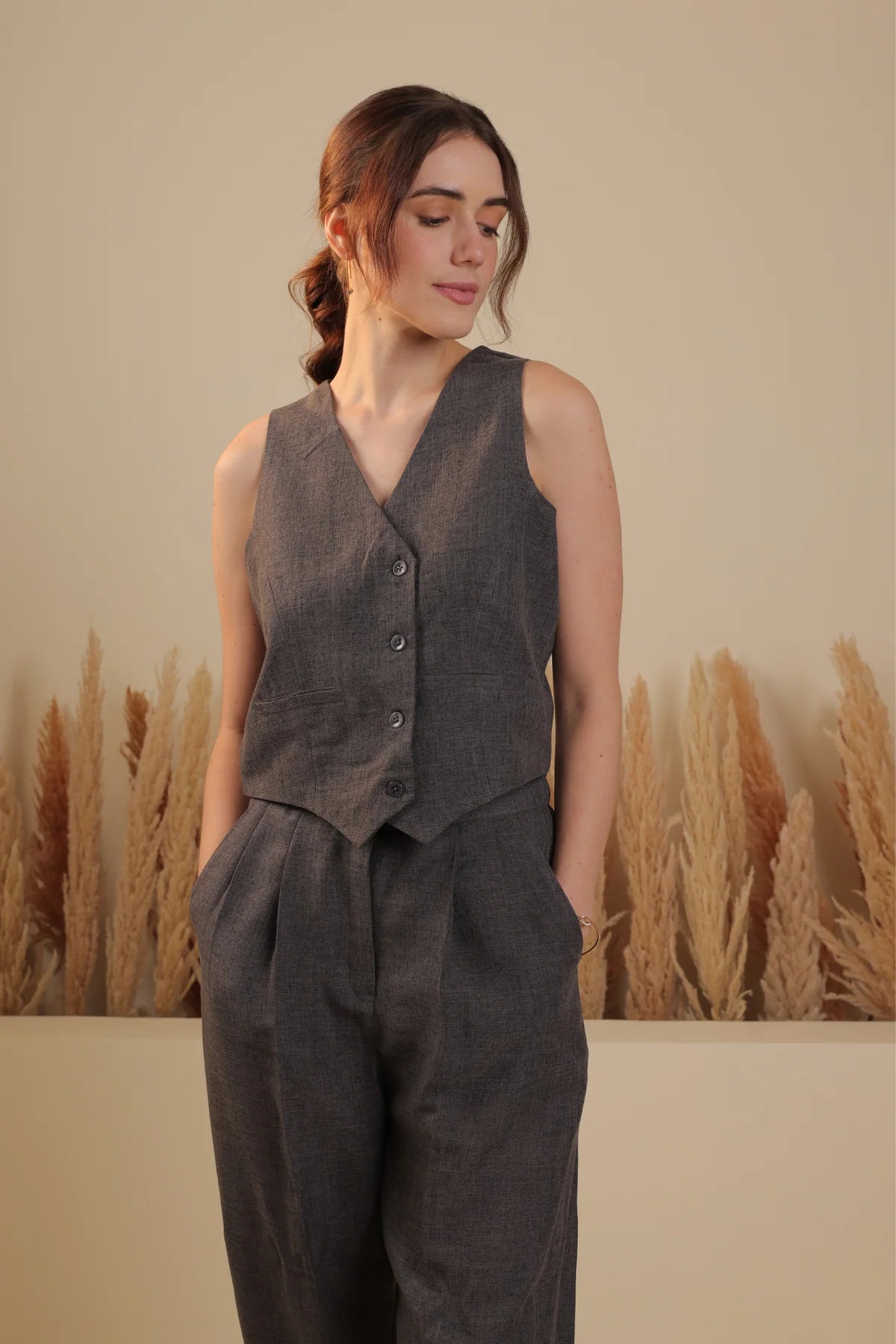 Camille Coord Set (Stone Grey)