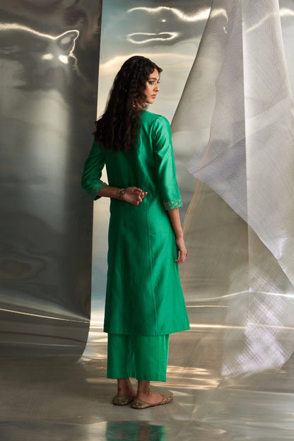 Lush Green Straight Kurta Set