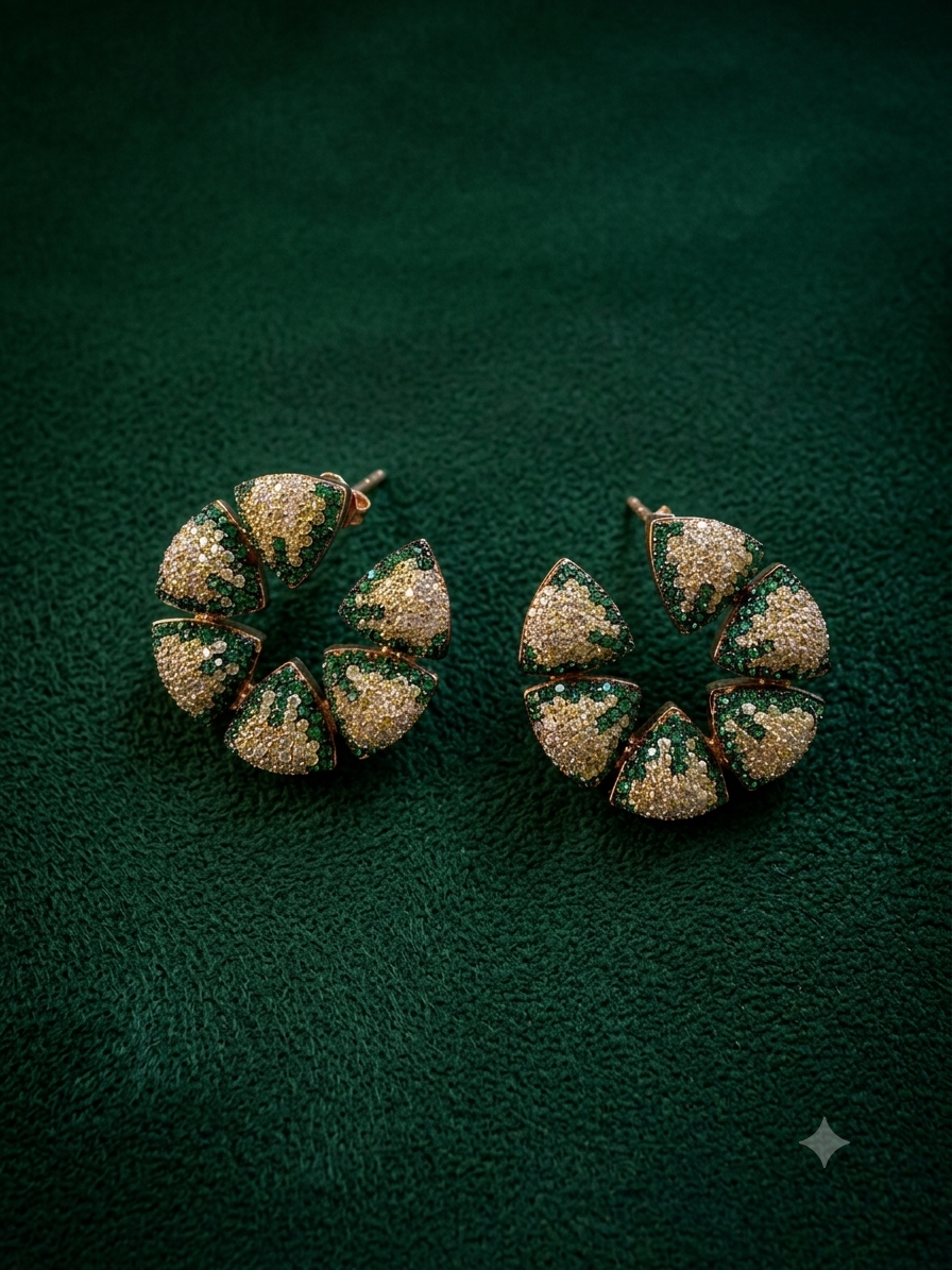 Shades of Forest - C Triangle Earrings