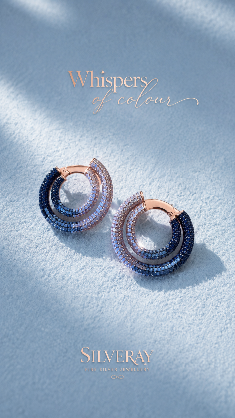 Whispers of Colour - Blue c shape earrings