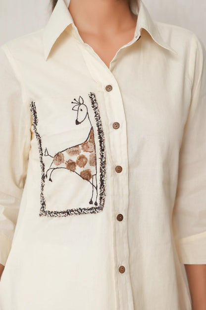 Embroidered Ivory Co-Ord Set