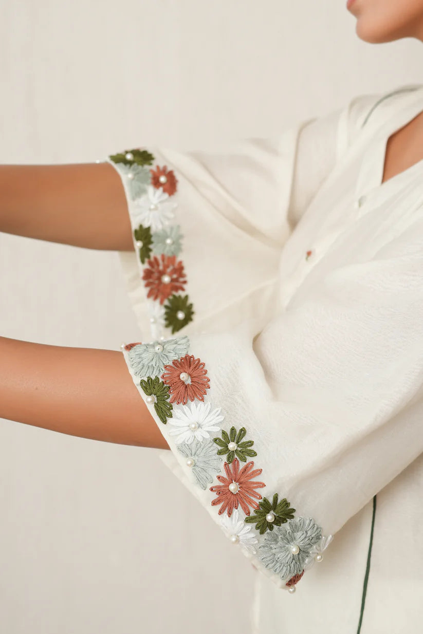 Asymmetric Ivory Co-Ord Set