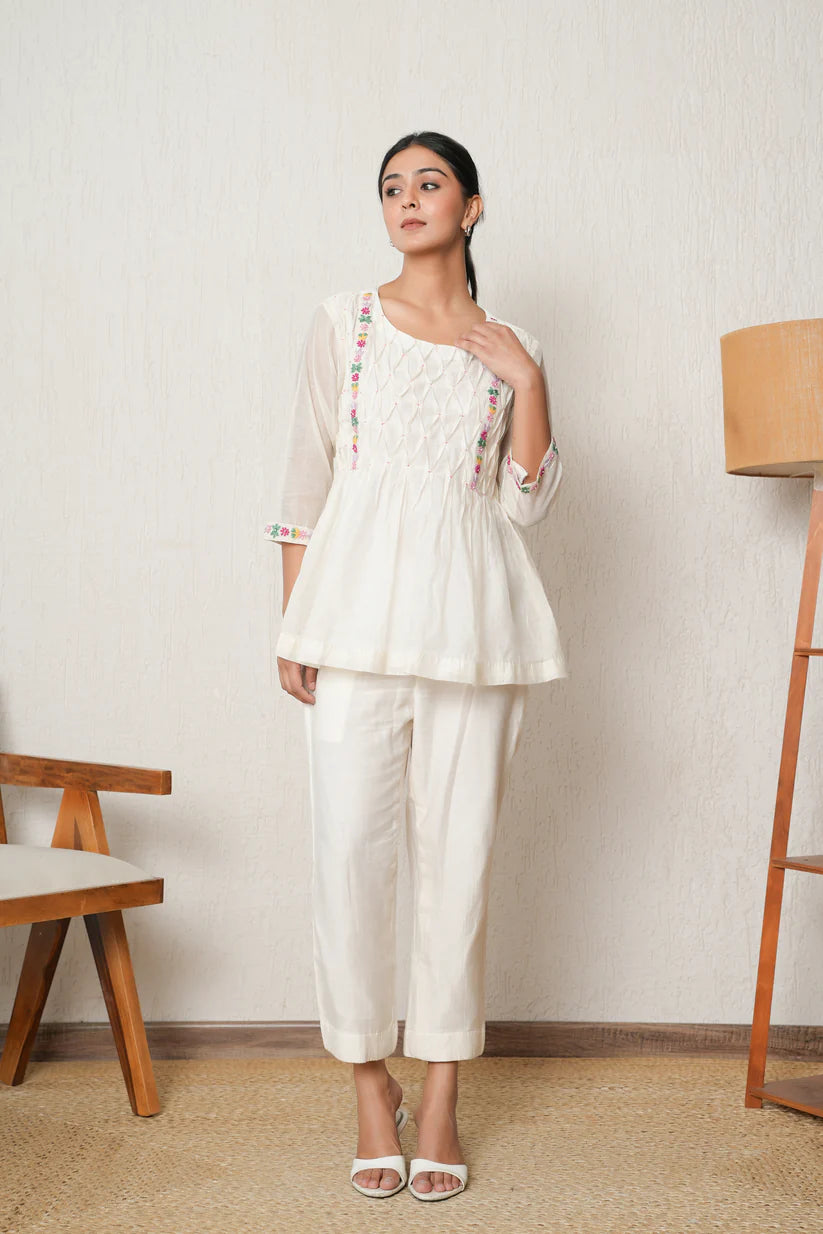 Smocked Ivory Co-Ord Set