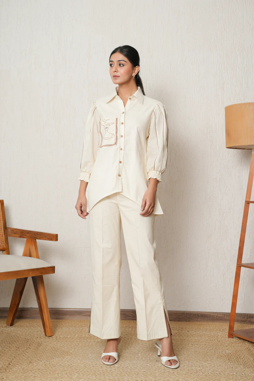 Structured Ivory Co-Ord Set