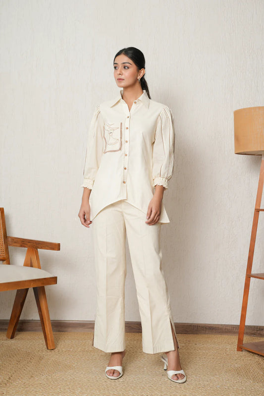 Structured Ivory Co-Ord Set