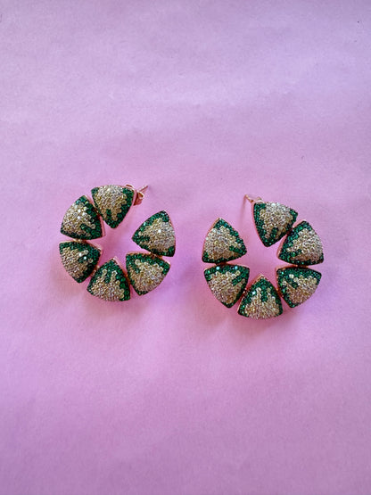 Shades of Forest - C Triangle Earrings