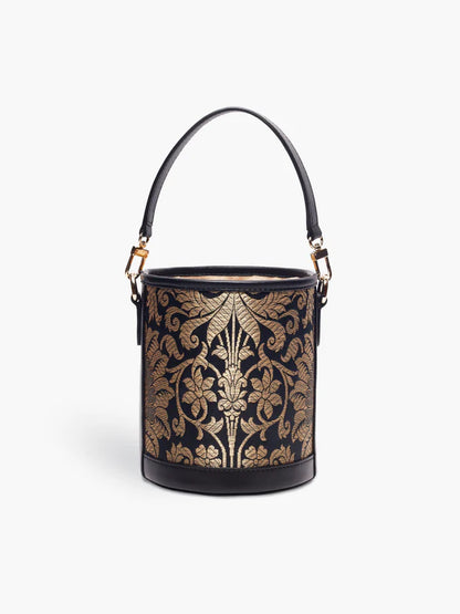 Barrel Potli (Classic Black Brocade)