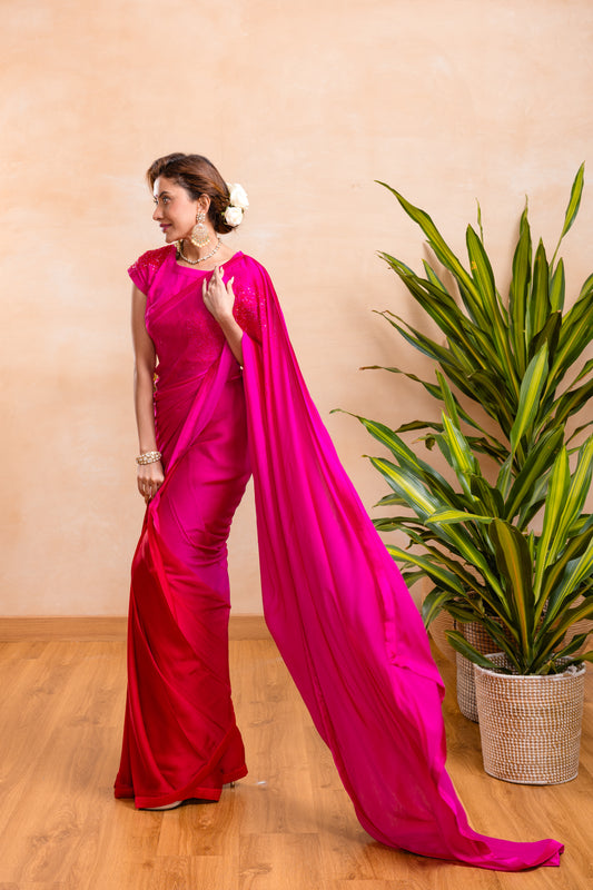 SATIN GEORGETTE SAREE