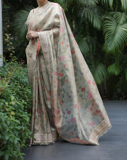 PRINTED TISSUE SAREE