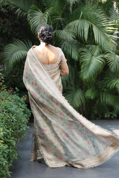 PRINTED TISSUE SAREE