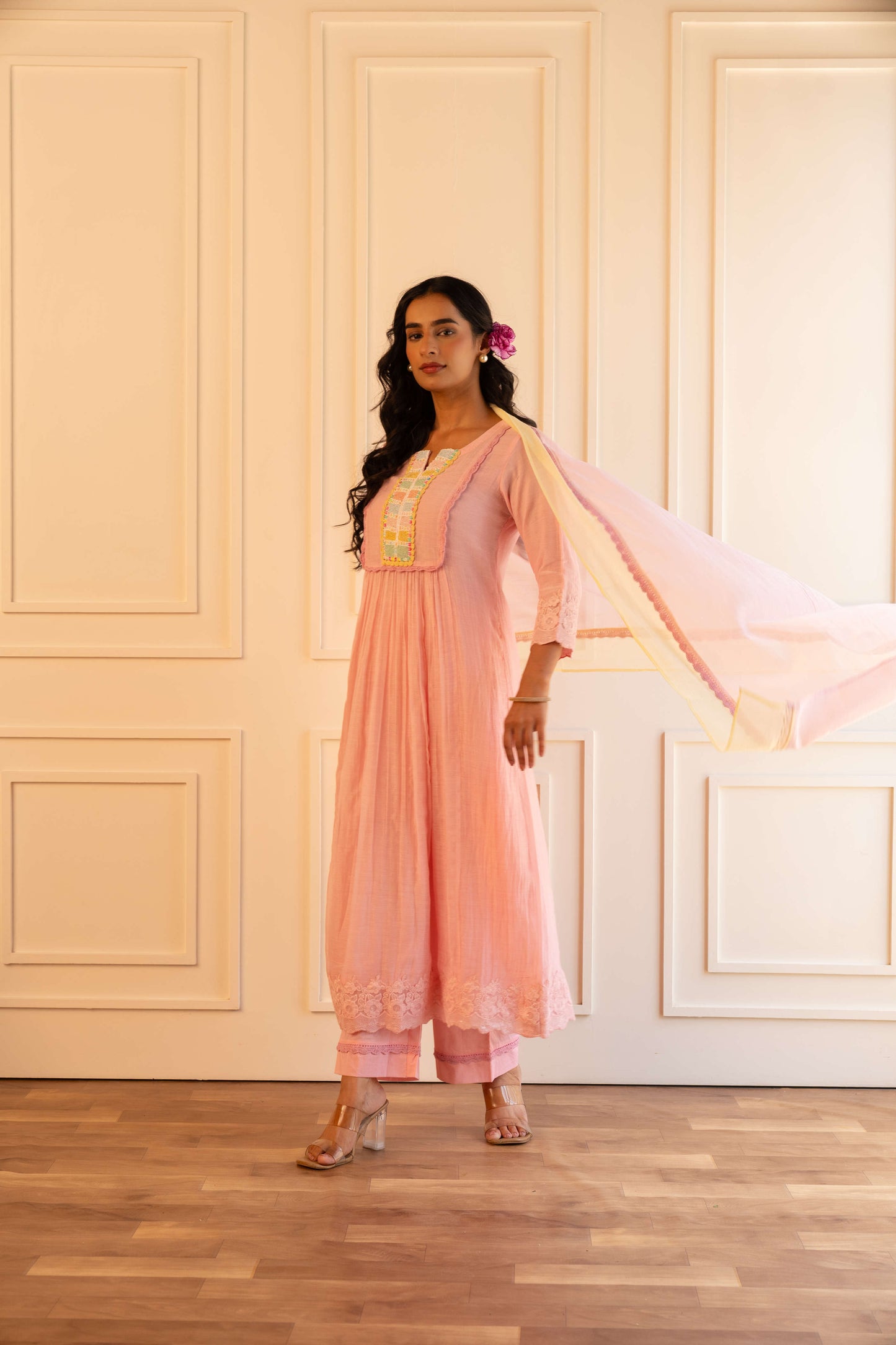 Heena Suit Set – Powder Pink