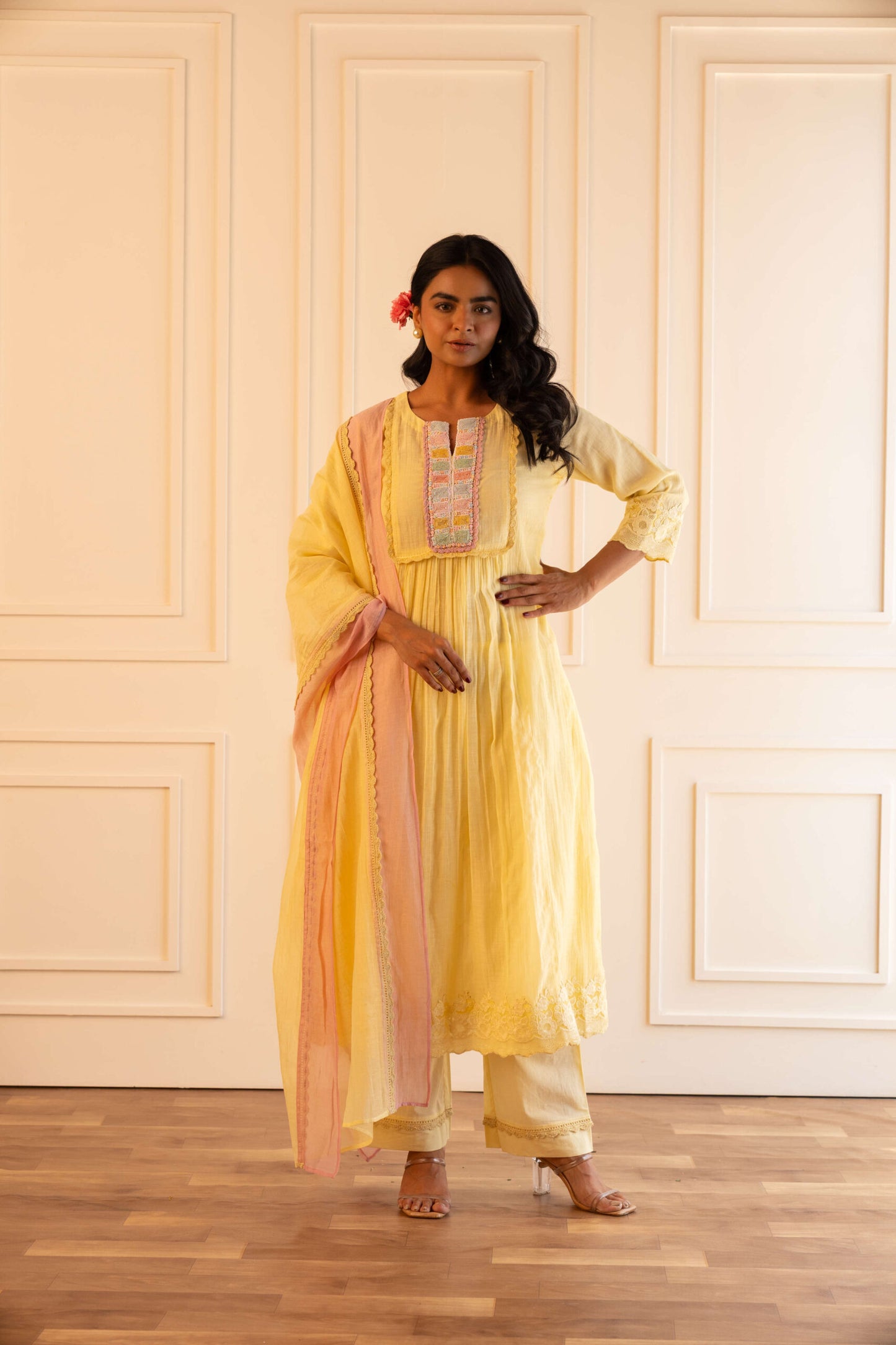 Heena Suit Set – Lemon Yellow