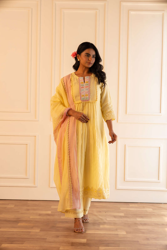 Heena Suit Set – Lemon Yellow