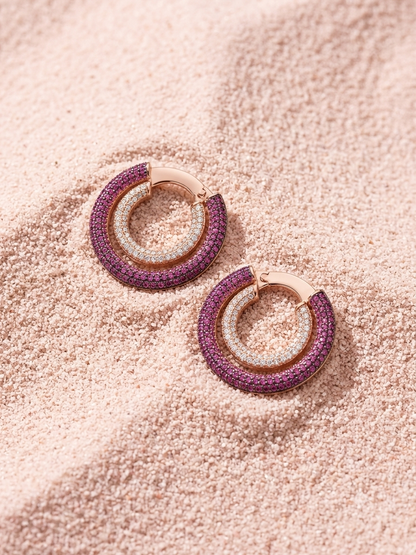 Whispers of Colour - Pink c shape earrings (Copy)