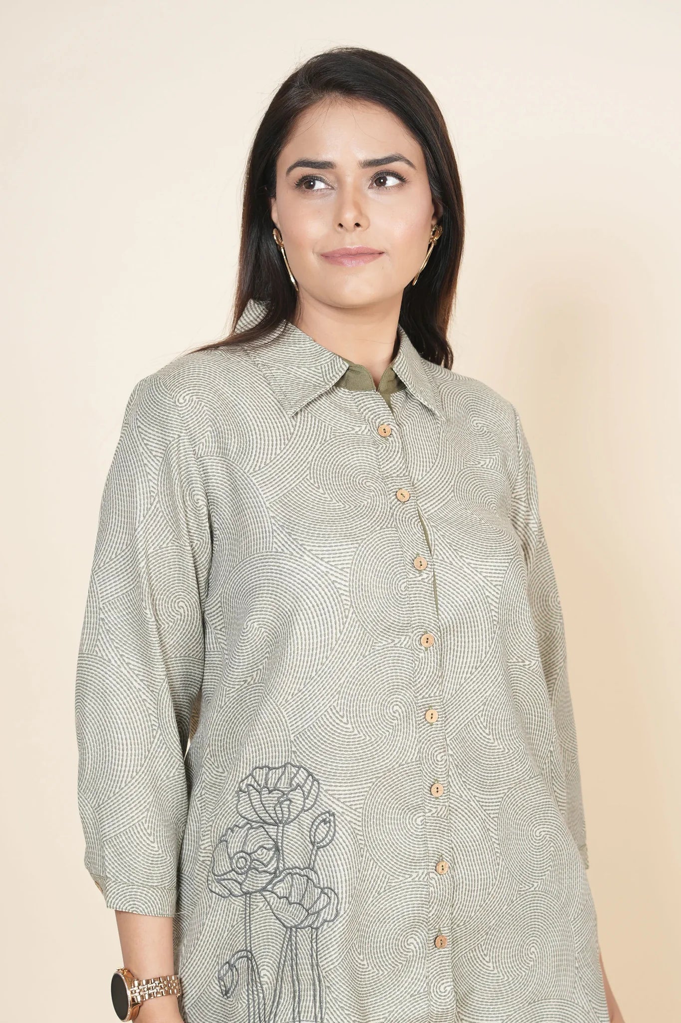 Mehndi Color Cotton Flex Co-Ord Set