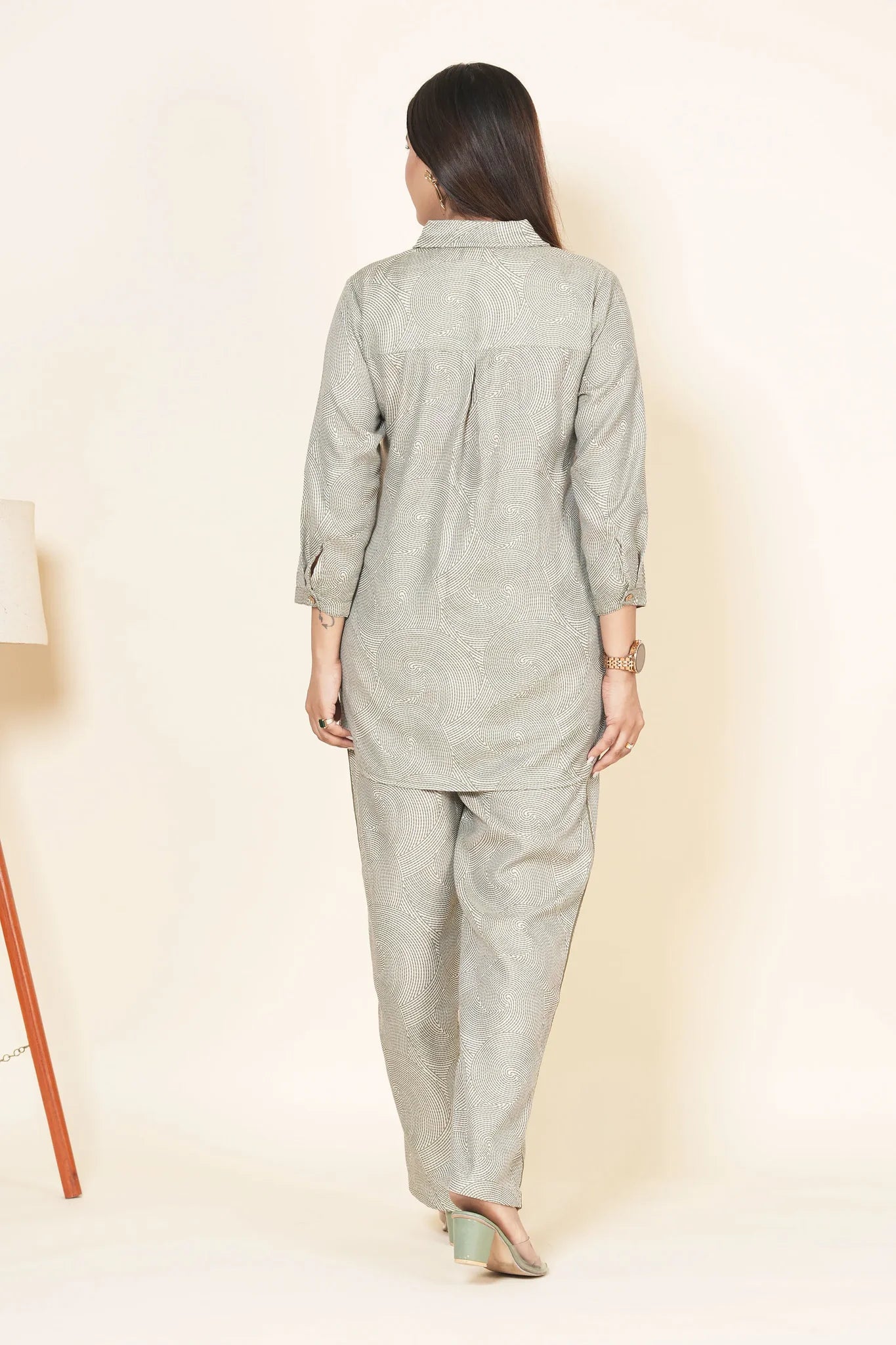 Mehndi Color Cotton Flex Co-Ord Set