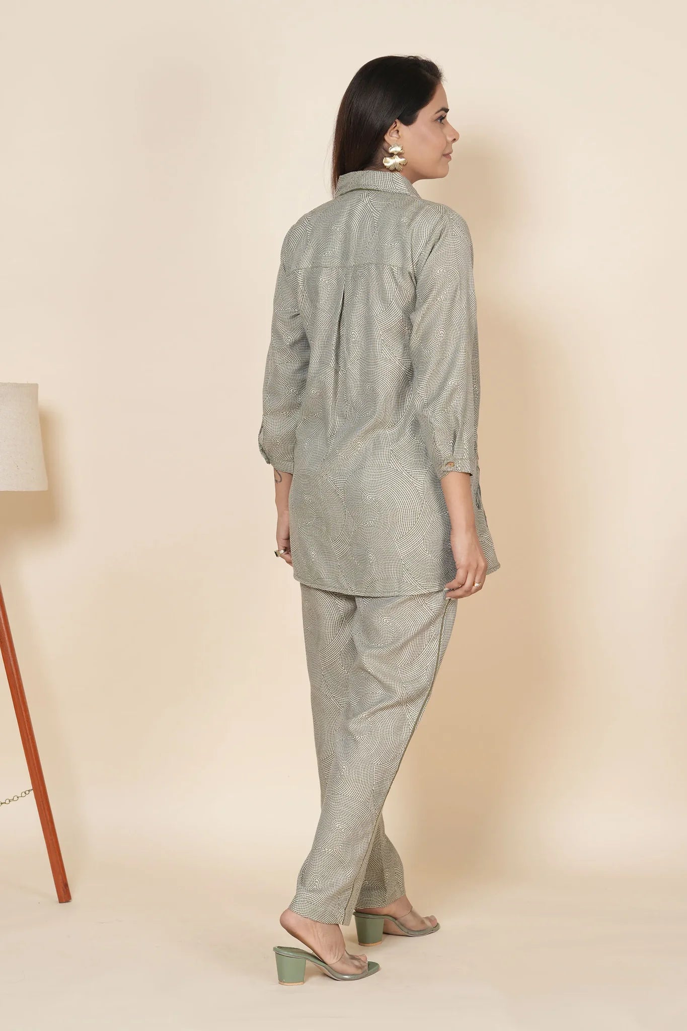 Mehndi Color Cotton Flex Co-Ord Set