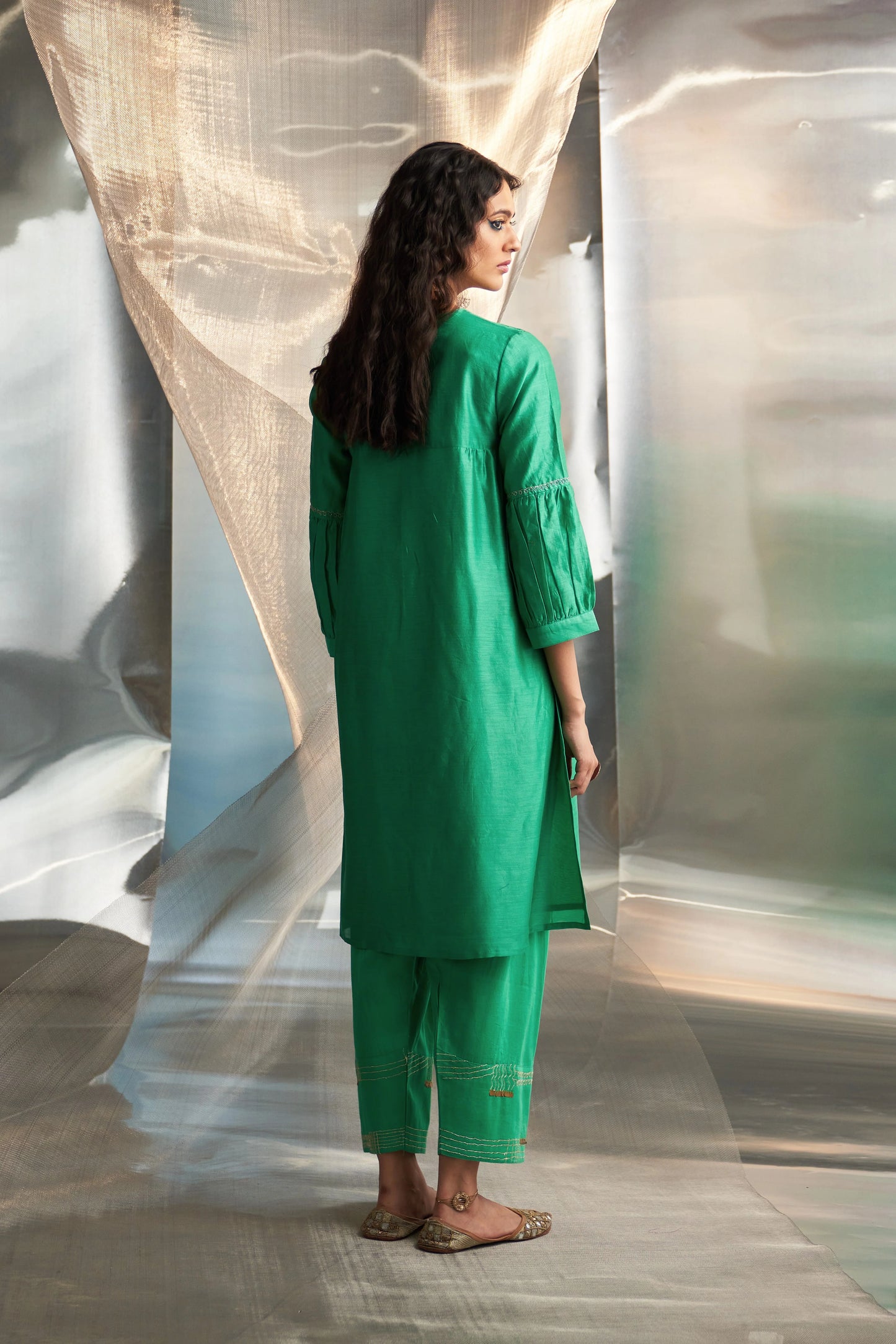 Lush Green Embroidered Kurta Set