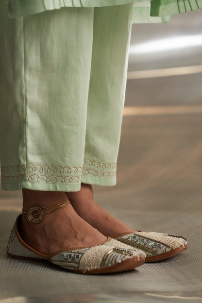 Mint Green Flared Sleeve Kurta Set