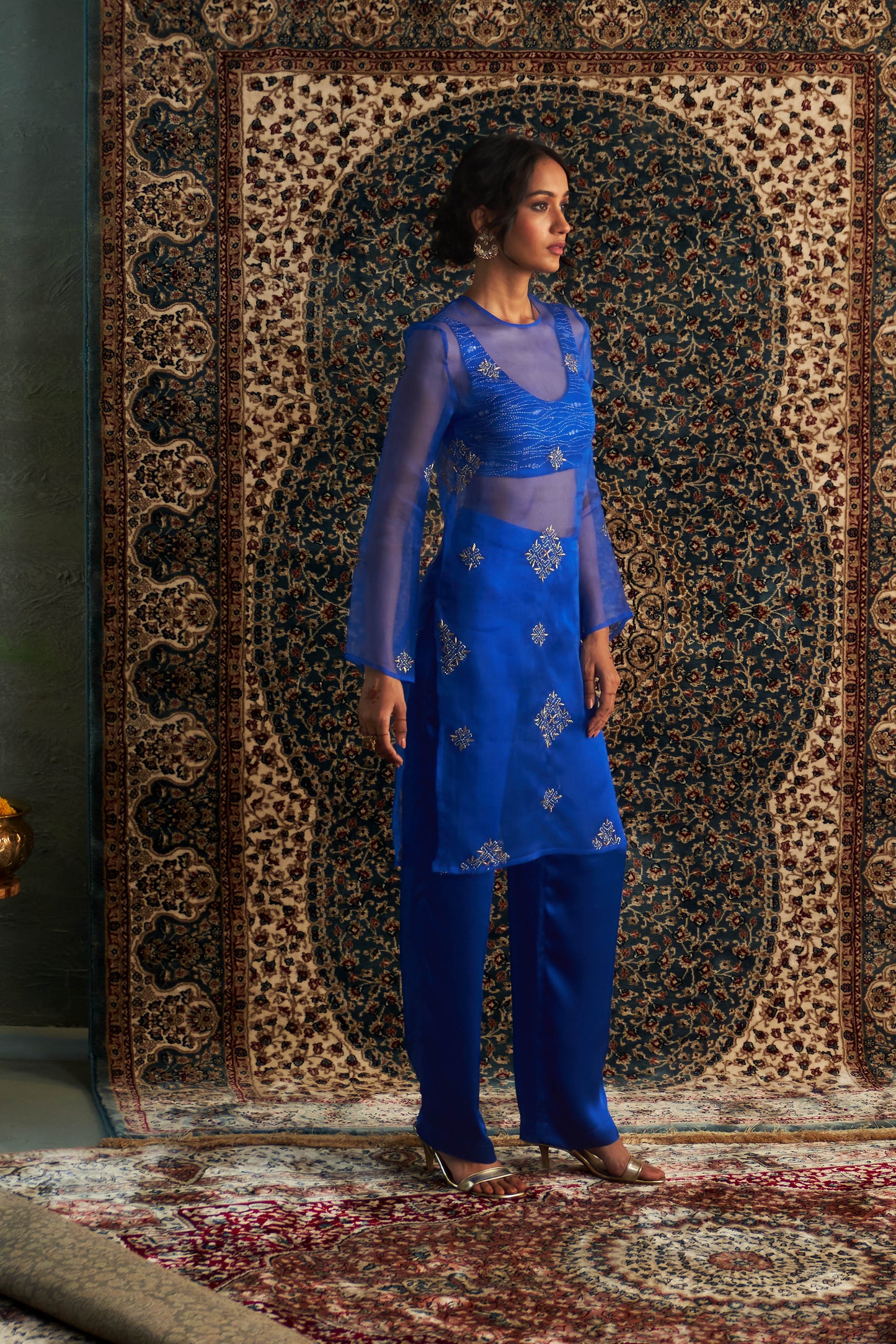 Neel Embroidered Straight Co-Ord Set