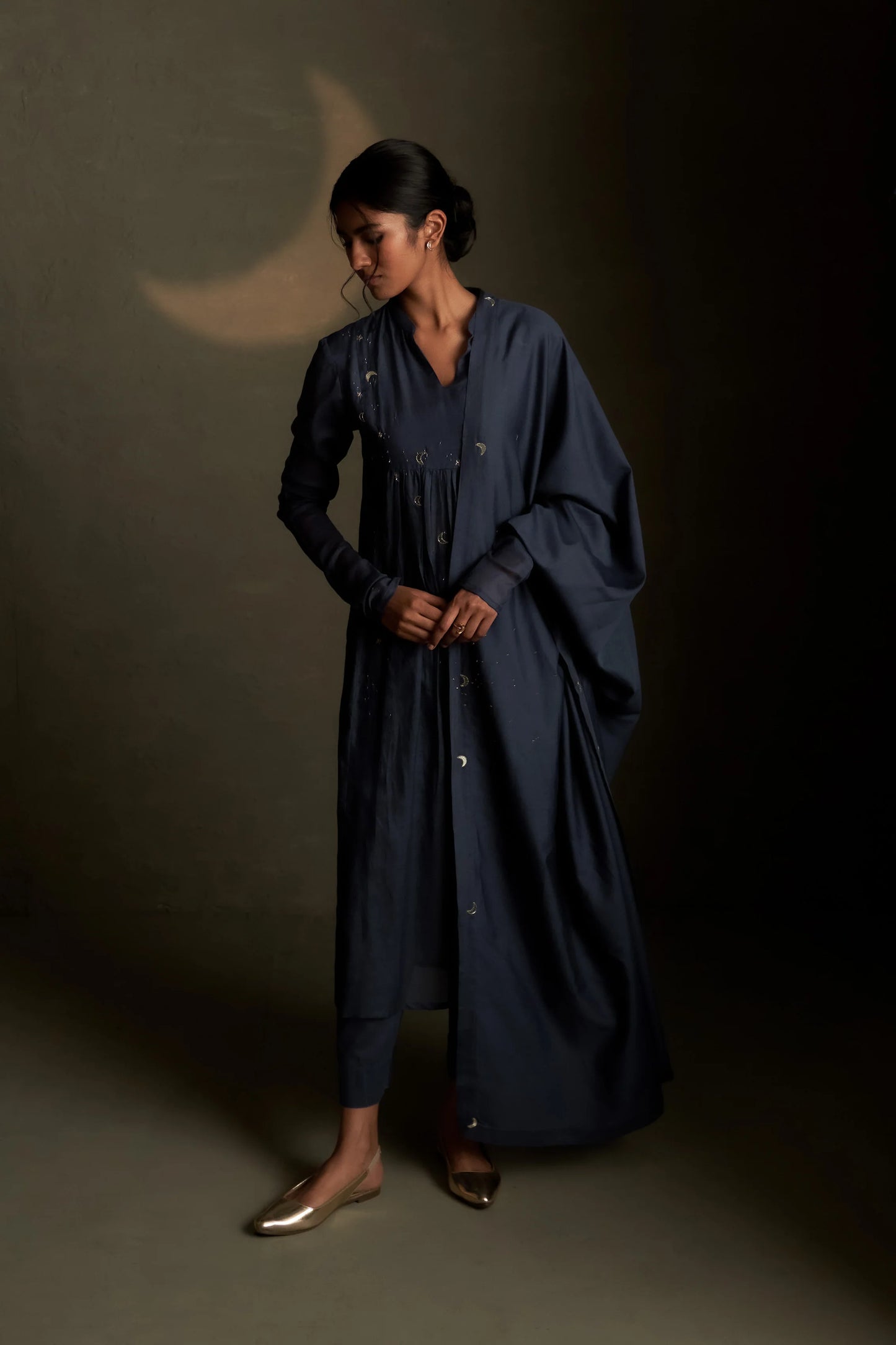 Blue Front Yoke Kurta Set