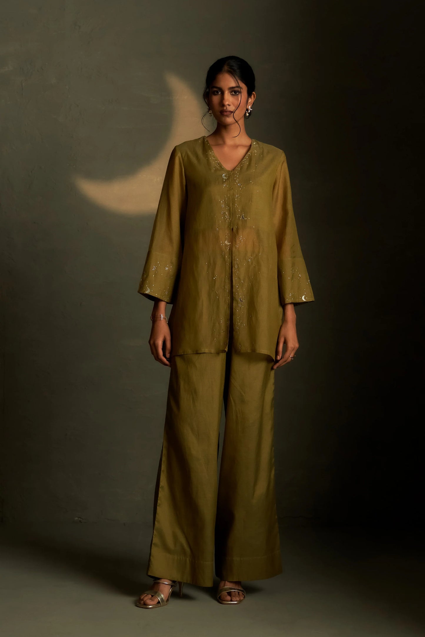 Olive Dusk Chand Sitara Set