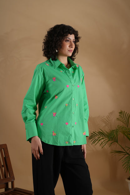 ABSTRACT GREEN SHIRT