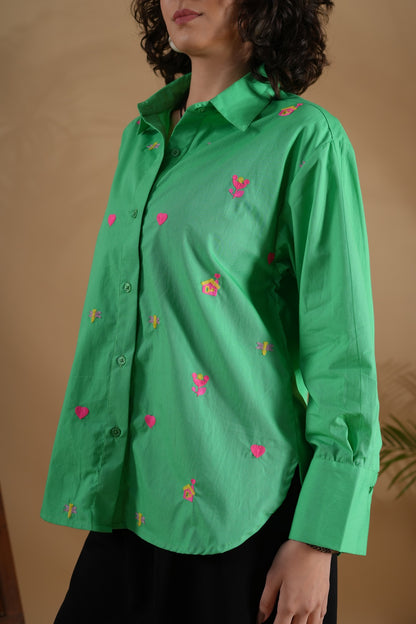 ABSTRACT GREEN SHIRT