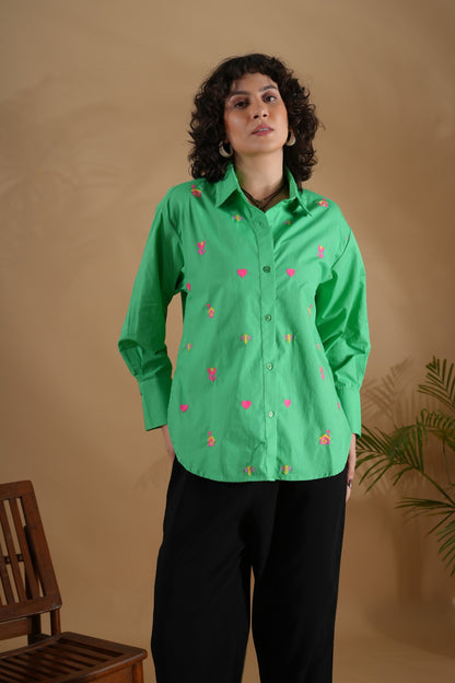 ABSTRACT GREEN SHIRT