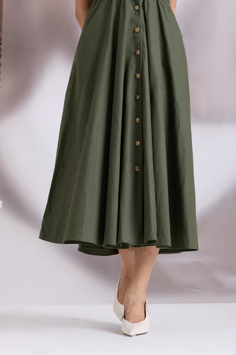 Elowen Pintuck Dress Green