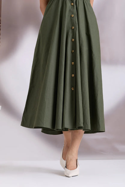 Elowen Pintuck Dress Green