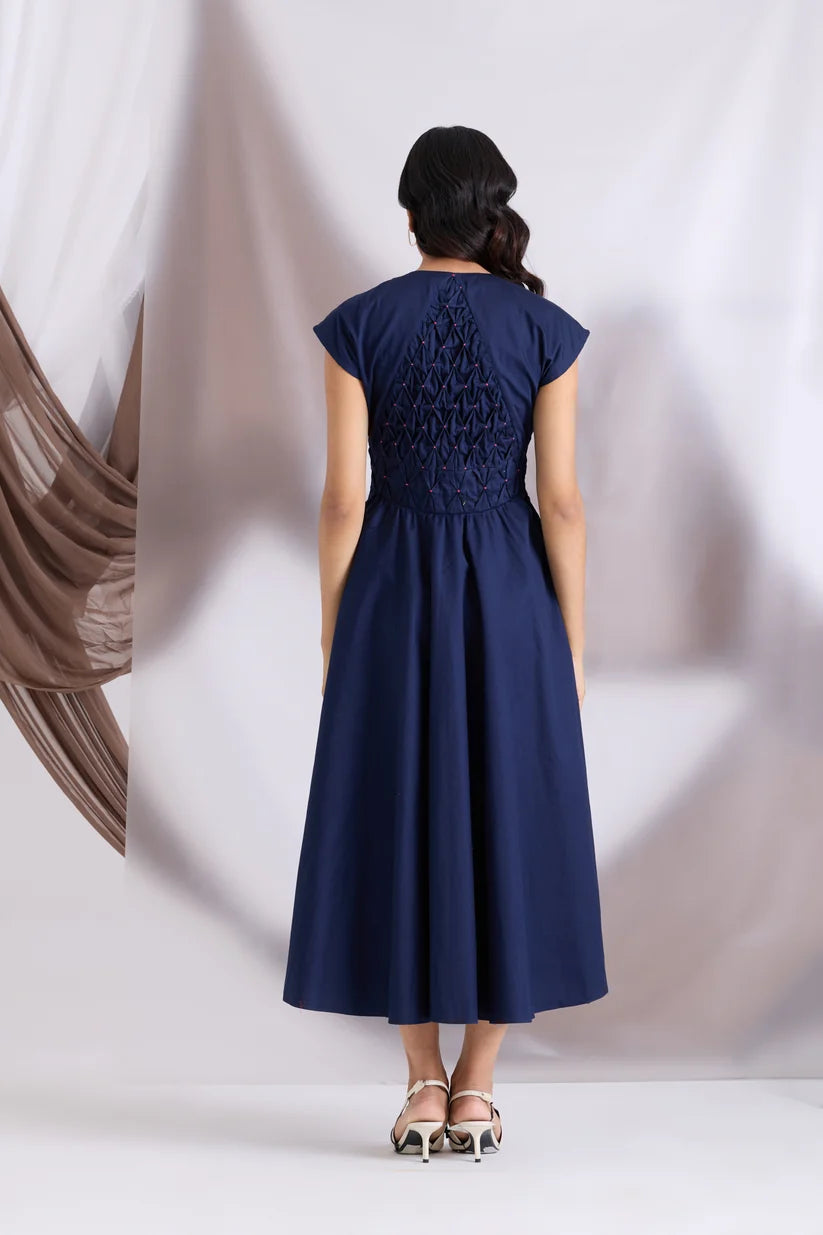 Elowen Pintuck Dress Blue