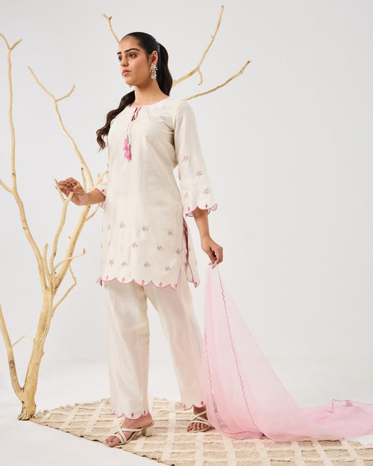 Dil Flower Pink Straight Suit Set